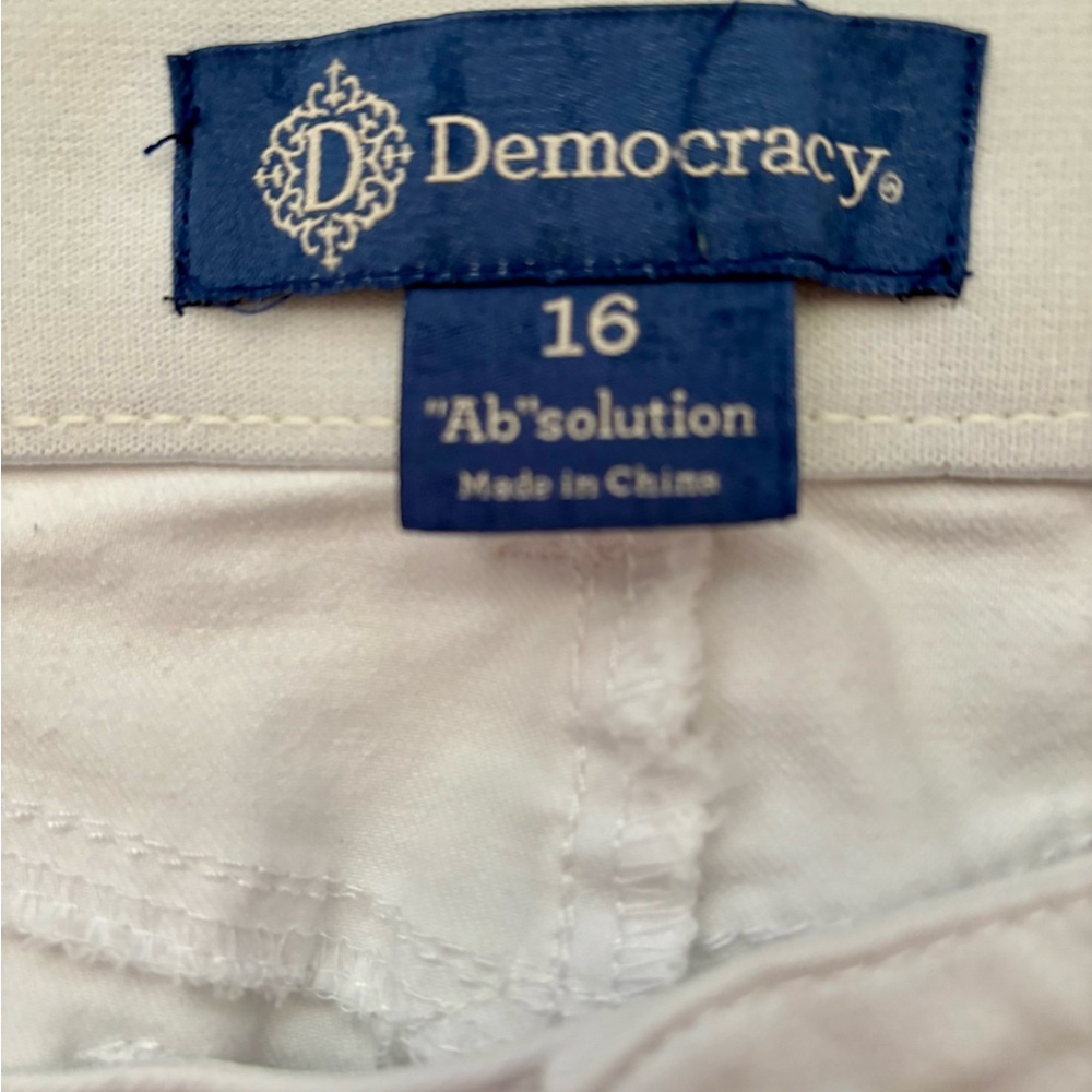 Democracy Ab Solution White Straight Leg Jeans Size 16 | Sculpting Stretch Denim - Picture 5 of 7
